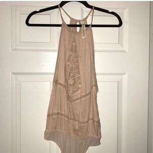 Pink Free People bodysuit